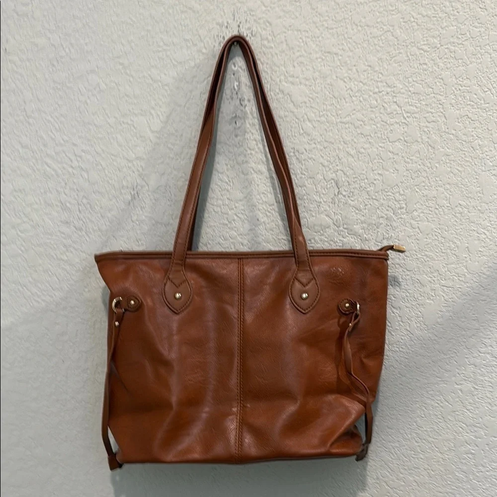 Elegant Brown Leather Tote Bag by Montana West